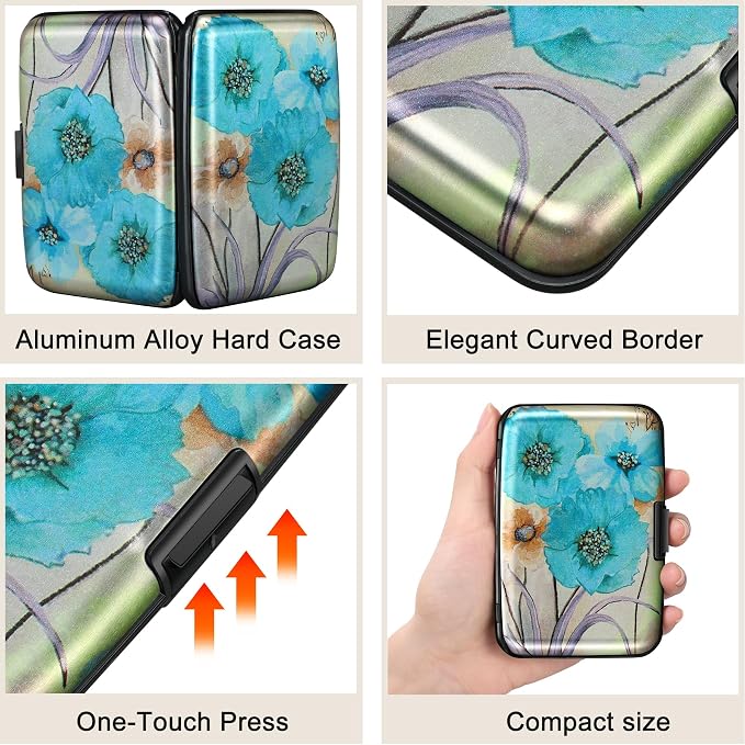 ELFISH Mini RFID Aluminum Wallet Credit Cards Holder Business Card Case Metal - Image 3