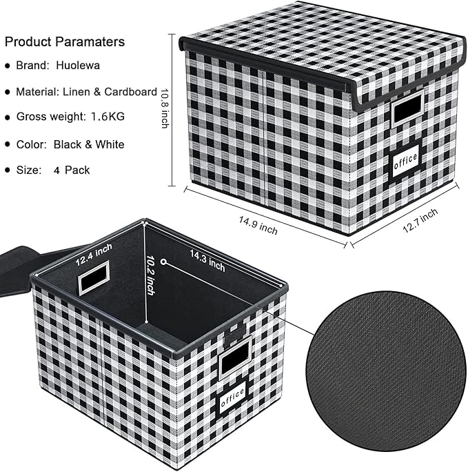 Decorative File Organizer Boxes Office Document Storage - Image 7