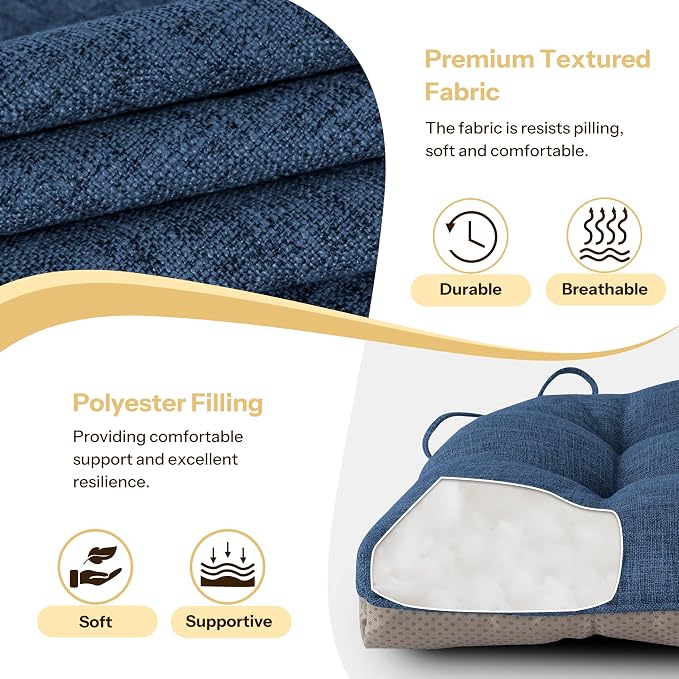 Non Slip Chair Cushions for Dining Chairs Set of 4 Kitchen Chair Cushions - Image 5