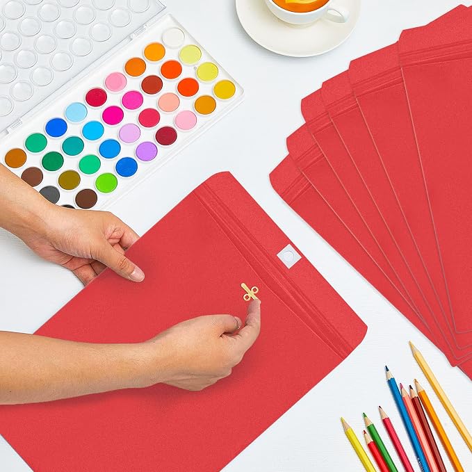 Geyee 100 Pcs Clasp Manilla Envelopes 10 x 13 Inch Gummed Colored Envelopes - Image 4