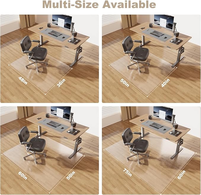 50"x60" Computer Chair Mat for Hardwood, PVC Office Mat for Hardwood Floor - Image 6