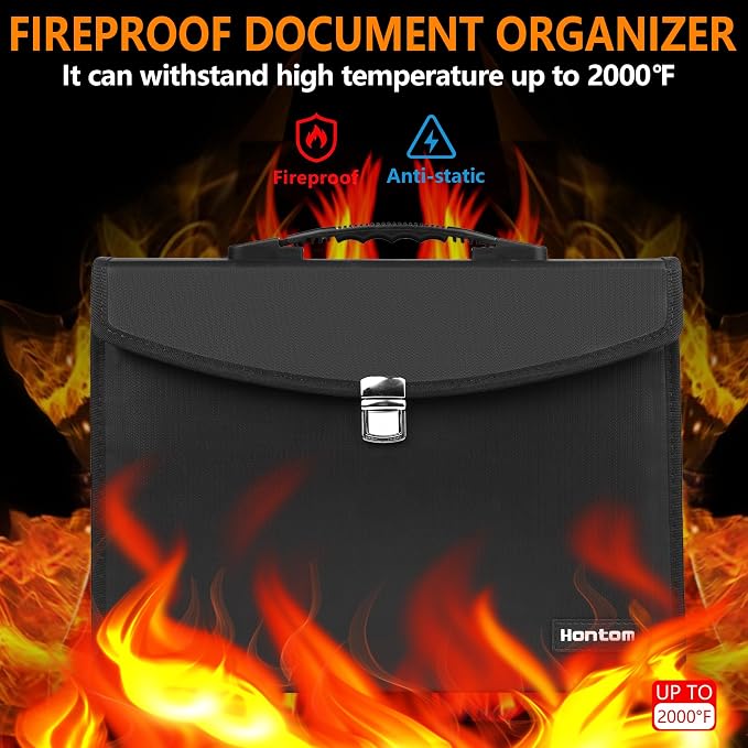 Hontom Accordion File Organizer, 24 Pockets Fireproof Expanding File Folder - Image 2