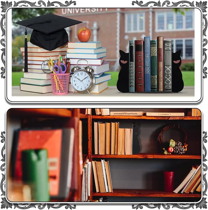 Geelin Angry Cat Bookends Set of 2 Sarcastic Metal Book Ends - Image 6