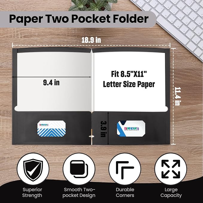 BIBRADAA® 50 Black Folders - Image 2