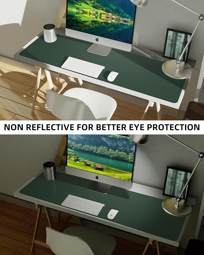 Leather Desk Pad Protector, Mouse Pad, Office Desk Mat, Non-Slip PU Leather - Image 6