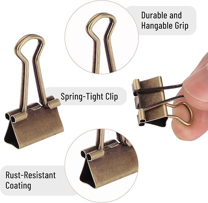 Mr. Pen- Small Binder Clips, Small Size | Bronze Metal Binder Paper Clips - Image 3
