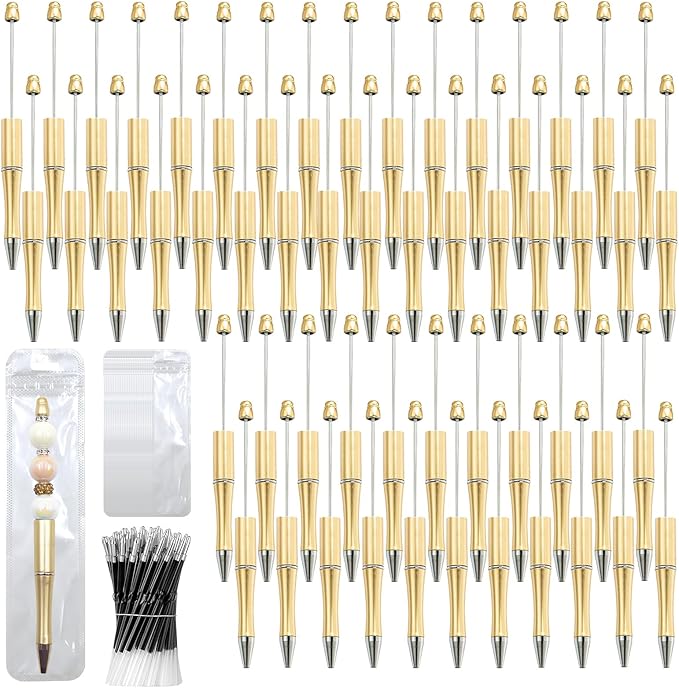 150 Pieces DIY Beadable Pen Kit – 50 Plastic Ballpoint Pens by DASTTUIS