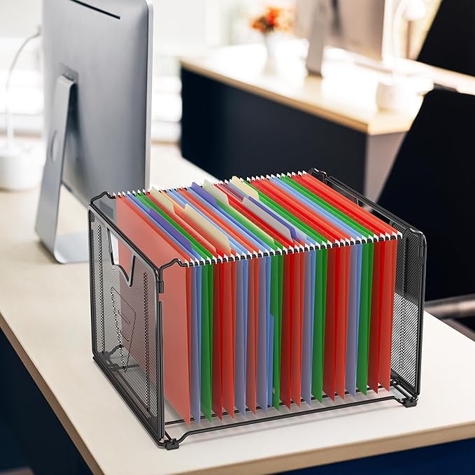 Simple Houseware Mesh Hanging File Folder Organizer - Image 2