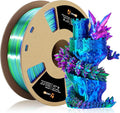 LOVOON 3D Printer Filament, Tricolor PLA Filament 1.75mm Silk Rainbow Filament by LOVOON