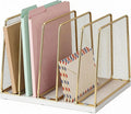 LEKETREE Gold Desk File Organizer, 5-Section Upright File Sorter, Vertical File by Stylishworkspaceeffortlessorganization