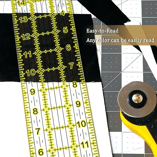 Acrylic Quilters Ruler, Sewing Ruler, 3-Inch by 17-Inch, Non Slip Rings 15 - Image 5