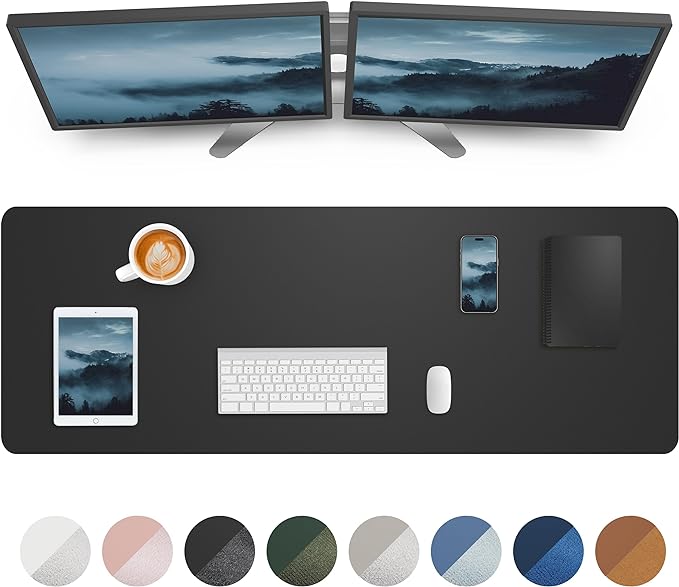 Leather Desk Pad Protector, Mouse Pad, Office Desk Mat, Non-Slip PU Leather by AFIING
