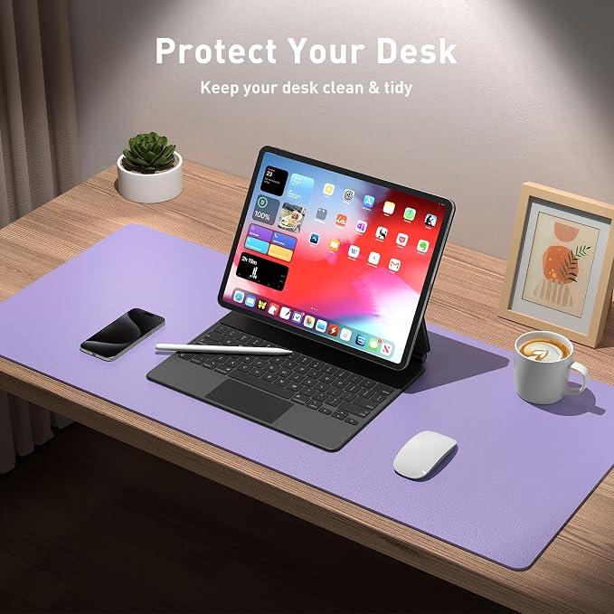 Aothia Faux Leather Desk Mat | Creates One Clean Surface - Image 3