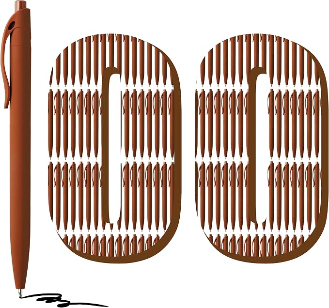 deegtran 100 Pack No Bleed Brown Barrel Click Pens, Wholesale Retractable by DEEGTRANPENS