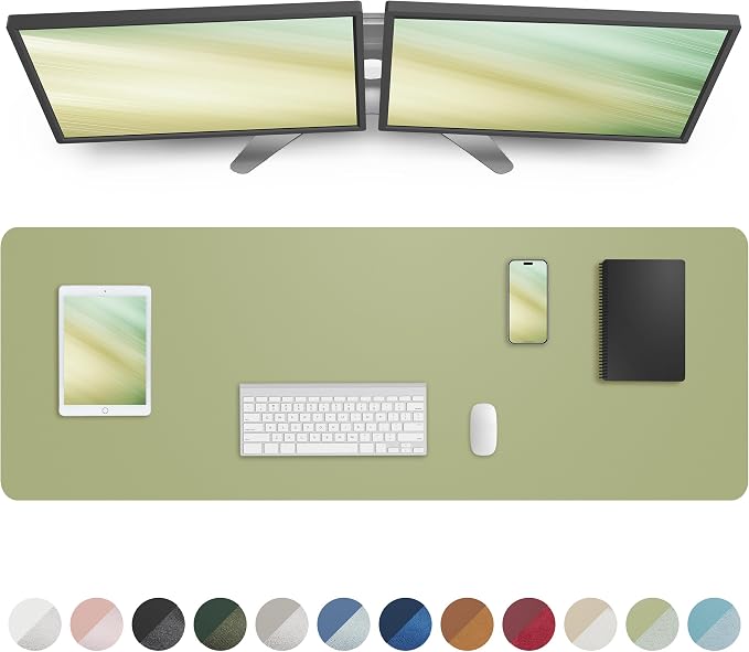 Leather Desk Pad Protector, Mouse Pad, Office Desk Mat, Non-Slip PU Leather by AFIING