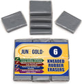 June Gold 6 Gray Kneaded Erasers, and Brighten Your Sketches and Drawings by JuneGold