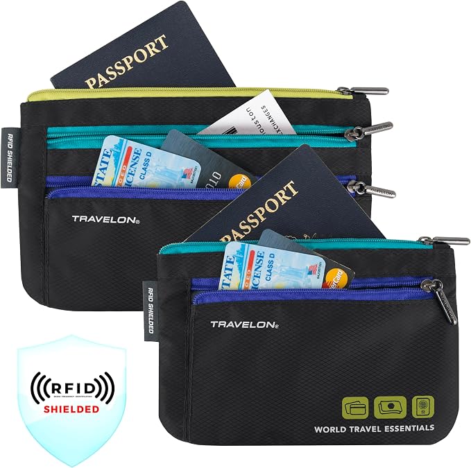 Travelon World Travel Essentials Set of 2 Currency and Passport Organizers - Image 2