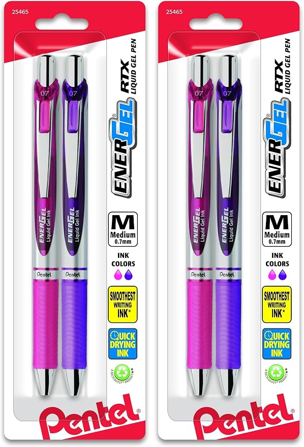 Pentel EnerGel RTX Retractable Liquid Gel Pen, Medium Line, Metal Tip by PentelofAmerica