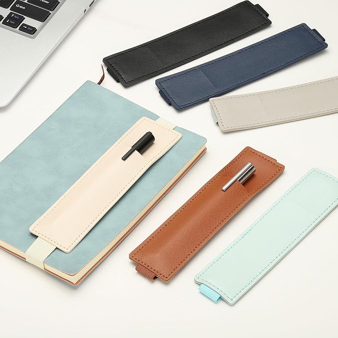 PATIKIL 4Pcs Elastic Notebook Pen Holder, Adjustable Hold 2 Pen Holder PU - Image 4