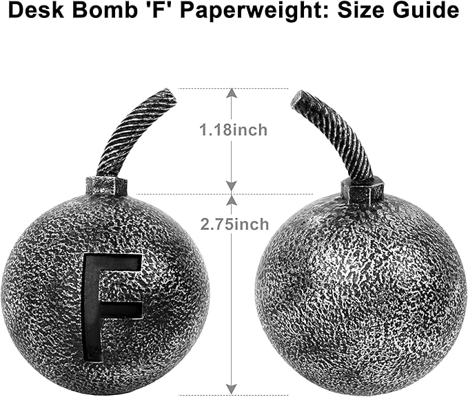 Initial Bomb Paperweight Humor Decor, Office Gift - Image 5
