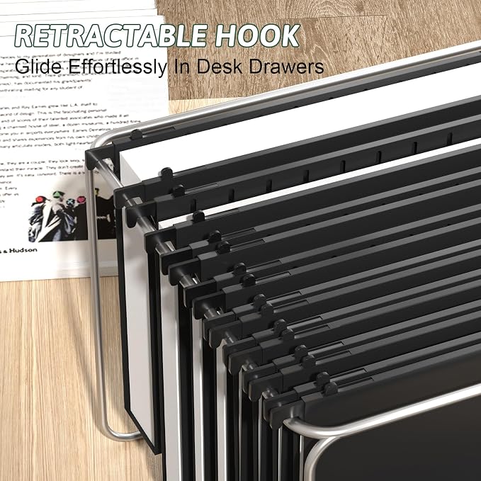 Plastic Hanging File Folder Letter Size, 12 Pack Reinforced Heavy Duty Hanging - Image 5