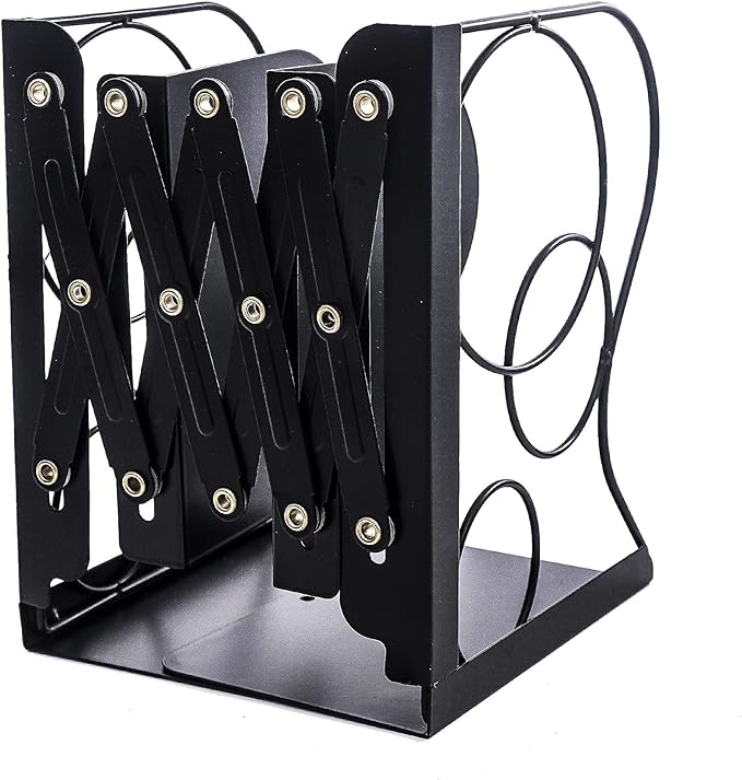 Adjustable Bookends Metal Book Ends by Gardesk--HomeOrganizerDecorExpert