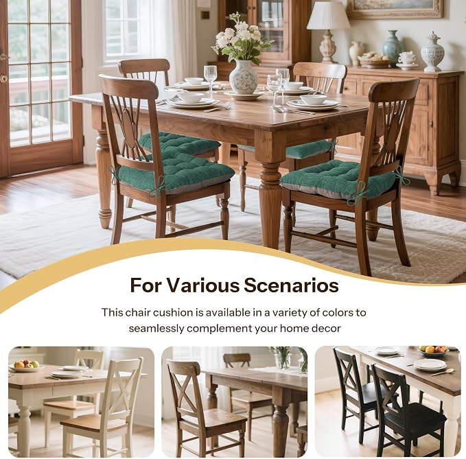 Non Slip Chair Cushions for Dining Chairs Set of 4 Kitchen Chair Cushions - Image 5