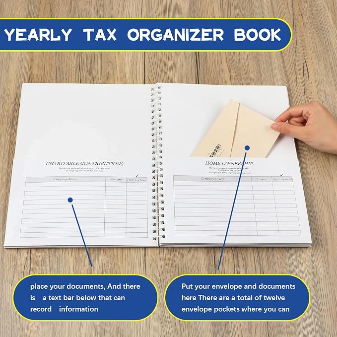 Faccito 1 Pack 2026 2027 Yearly Tax Organizer 13" x 9.7" Tax Record Organizer - Image 3