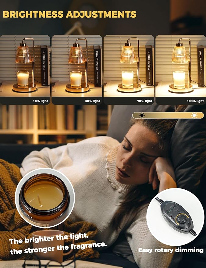 GODONLIF Gold Candle Warmer Lamp - Image 3