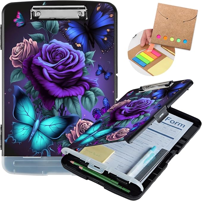 Clipboard with Storage, Heavy Duty Plastic Storage Clipboard with Low Profile - Image 2