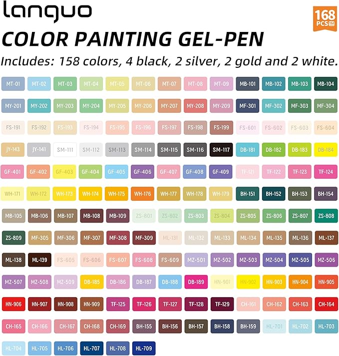 languo 168 PCS Acrylic Gel Pens - Image 4