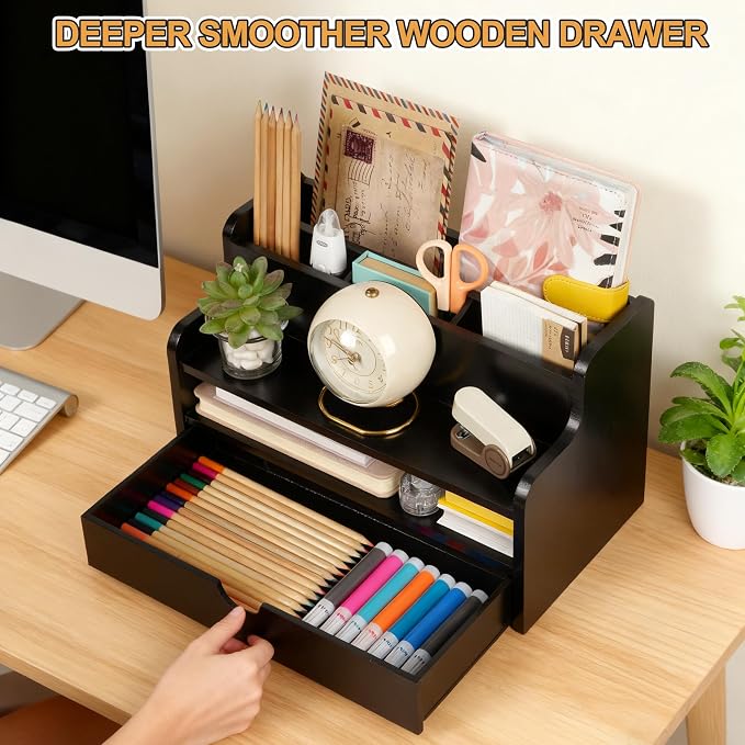 Mail Organizer Countertop, 4 Slots Desk Organizer - Image 3