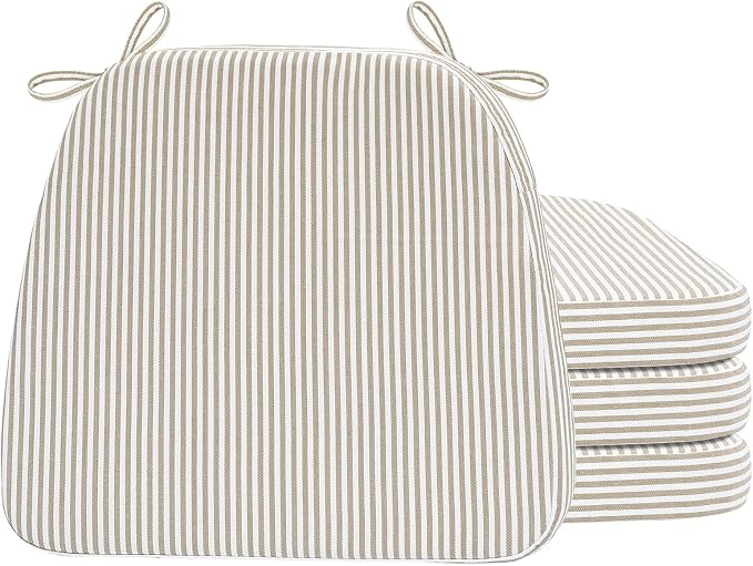 AAAAAcessories D-Shaped Chair Cushions, Machine-Washable Cover, Natural Sand by AAAAAcessories