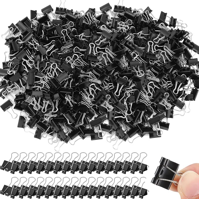 Jetec 200 Pcs Binder Clips Medium Paper Clamps Metal Paper Clips by Jetec
