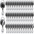 Honoson 50 Pcs Heavy Duty Retractable Badge Reels Batch ID Badge Holder by Honoson