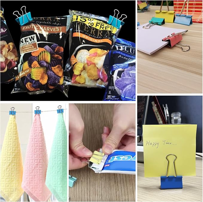 Binder Clips 24 PCS, 1.6 in, Office Supplies, Office Metal Paper Binder Clip - Image 7