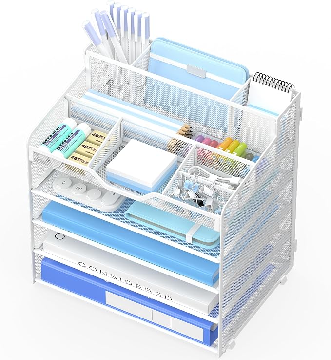 5 Tier Mesh Desk Organizer by OrgMate