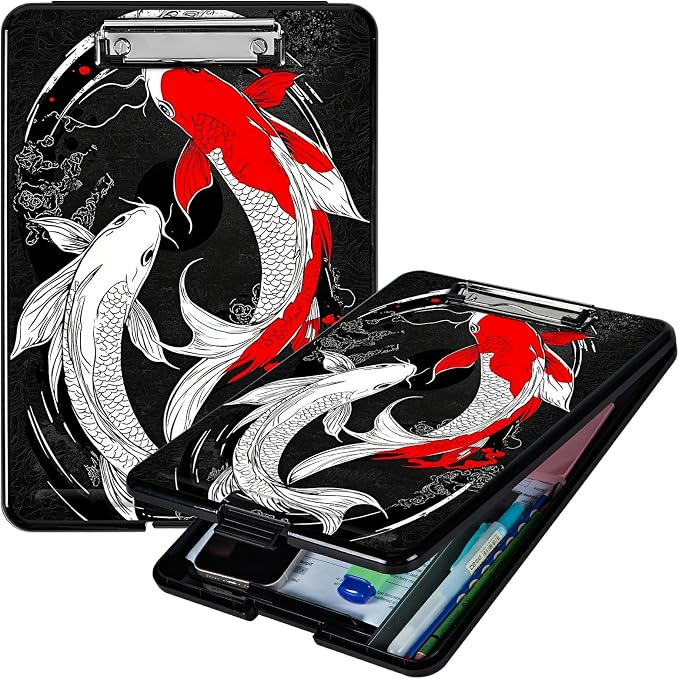 Red White Fish A4 Clipboard by Unknown
