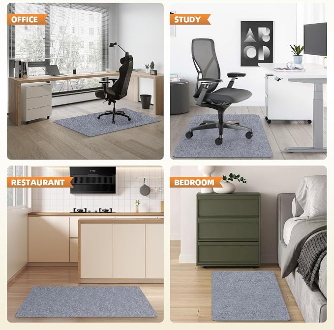Office Chair Mat for Hardwood and Tile Floor, Anti-Slip Mat for Rolling Chair - Image 6