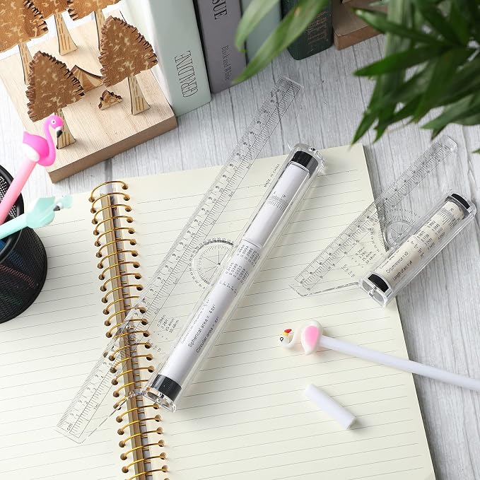 Frienda 2 Pieces Plastic Measuring Rolling Ruler Drawing Parallel - Image 5