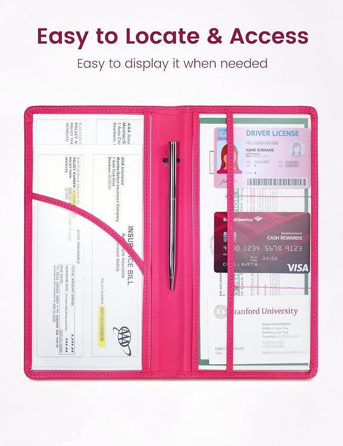 Yarnic Car Registration and Insurance Holder, Car Document Holder - Image 5