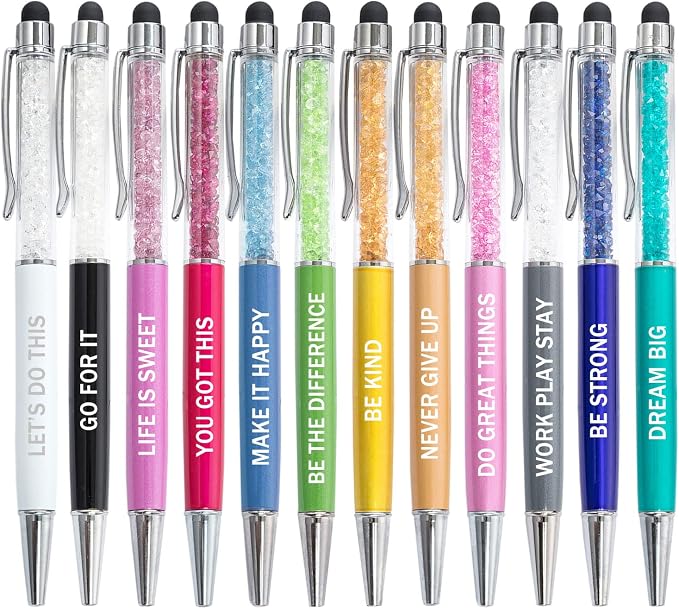 PASISIBICK 12 Pieces Crystal Stylus Employee Appreciation Pens, 2 in 1 - Image 4