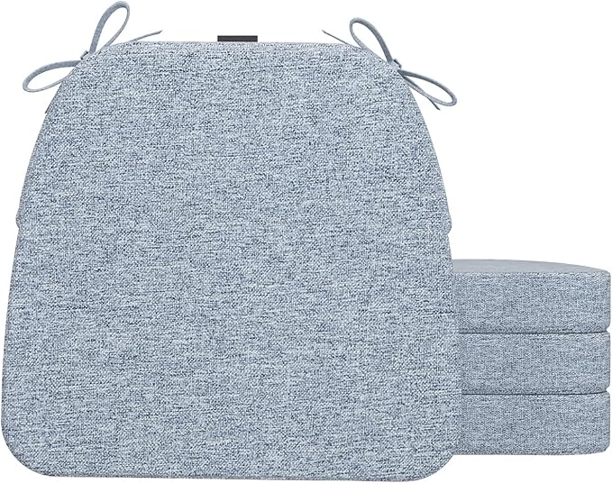 AAAAAcessories D-Shaped Chair Cushions, Machine-Washable Cover, Light Blue by AAAAAcessories