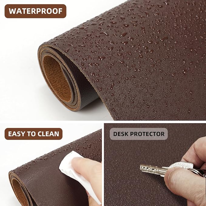 AFIING Cork Desk Mat 47" x 23.6", Dual-Sided Natural Cork & PU Leather Desk Pad - Image 3