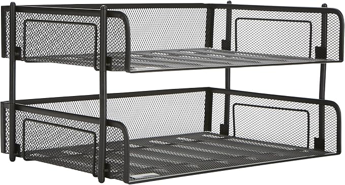 Mind Reader 2-Tier Stackable Paper Tray, Desktop Organizer - Image 7