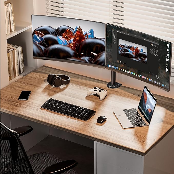 ErGear Dual Monitor Stand, Heavy Duty Adjustable Monitor Desk Mount - Image 2