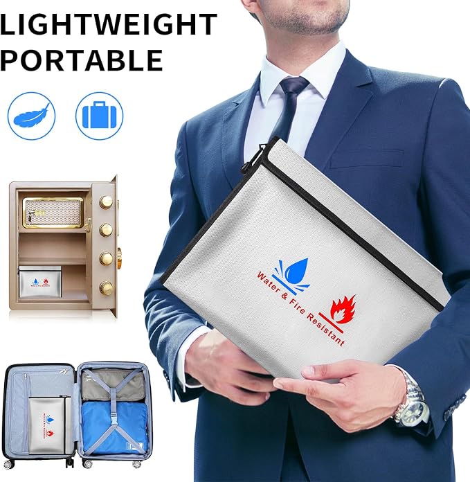 Fire-resistant document pouches, including a set of fire-resistant wallet - Image 4