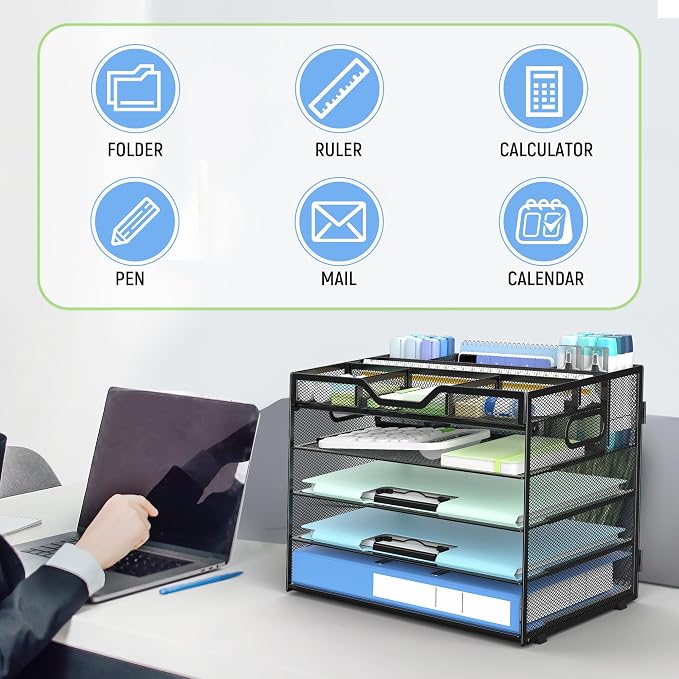 Docnest 5 Tier Mesh Desk Organizer - Image 7