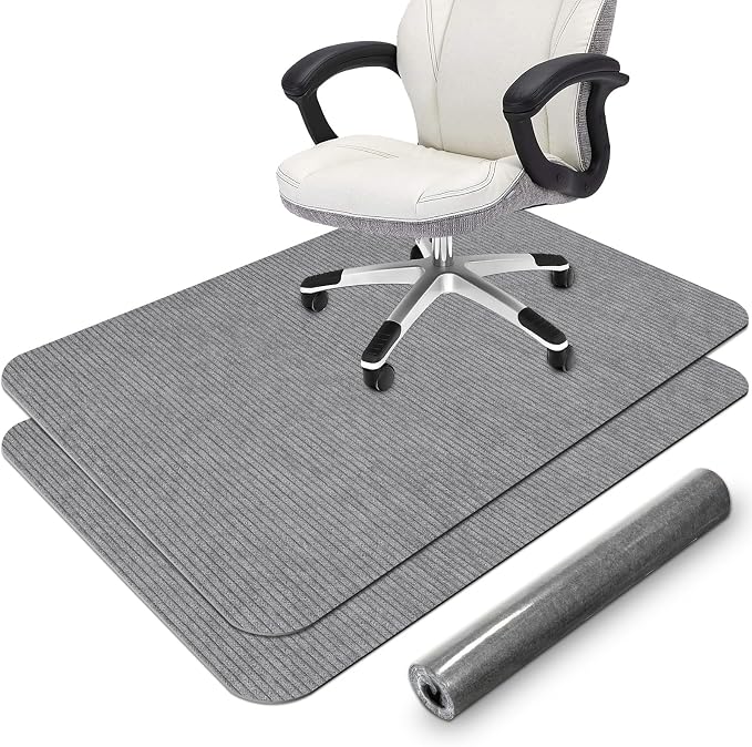 2 Pack Office Chair Mat for Hardwood Floor, Desk Chair Mat, Large Rubber by PlacootChairMat