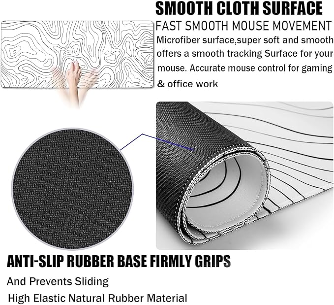 Gaming Mouse Pad, Large Mouse Pads Waterproof Extra Large Big Mouse Pad - Image 3